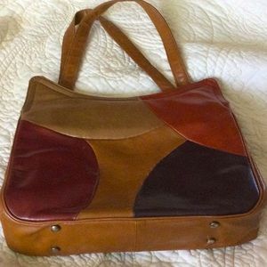 Vintage/retro 1970’s tri-color leather like purse